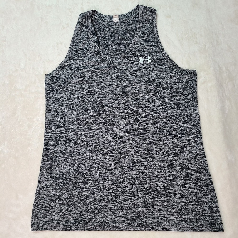 Under Armour Women's S HeatGear Advocare Tank Top Heather Gray Space Loose Fit
